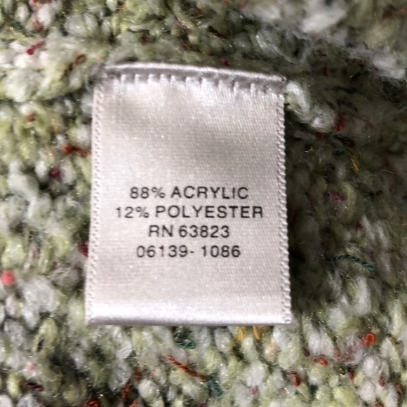 Christopher & BANKS Hand Embroidered Sweater Full Zip Vest Green & Tan - Size M - Picture 5 of 6